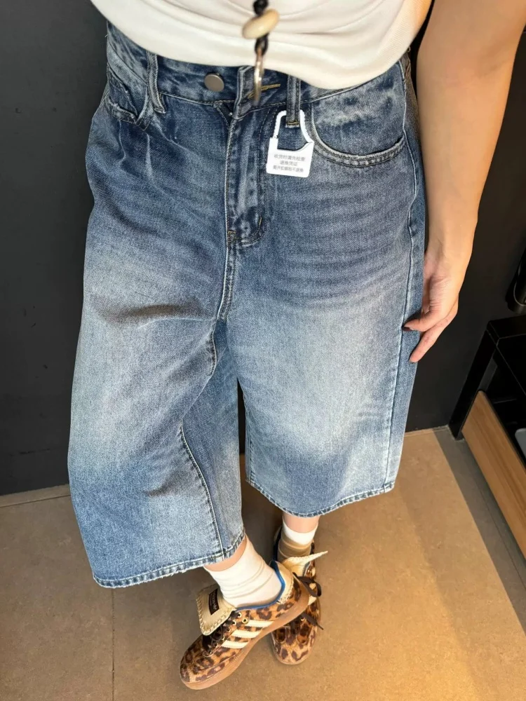 American Retro Blue Straight Leg Jeans Women's High Waist Loose Fit Summer New Style Versatile Wide Leg Seven-Fifths Mid-Pants
American Retro Blue Straight Leg Jeans Women's High Waist Loose Fit Summer New Style Versatile Wide Leg Seven-Fifths Mid-Pants