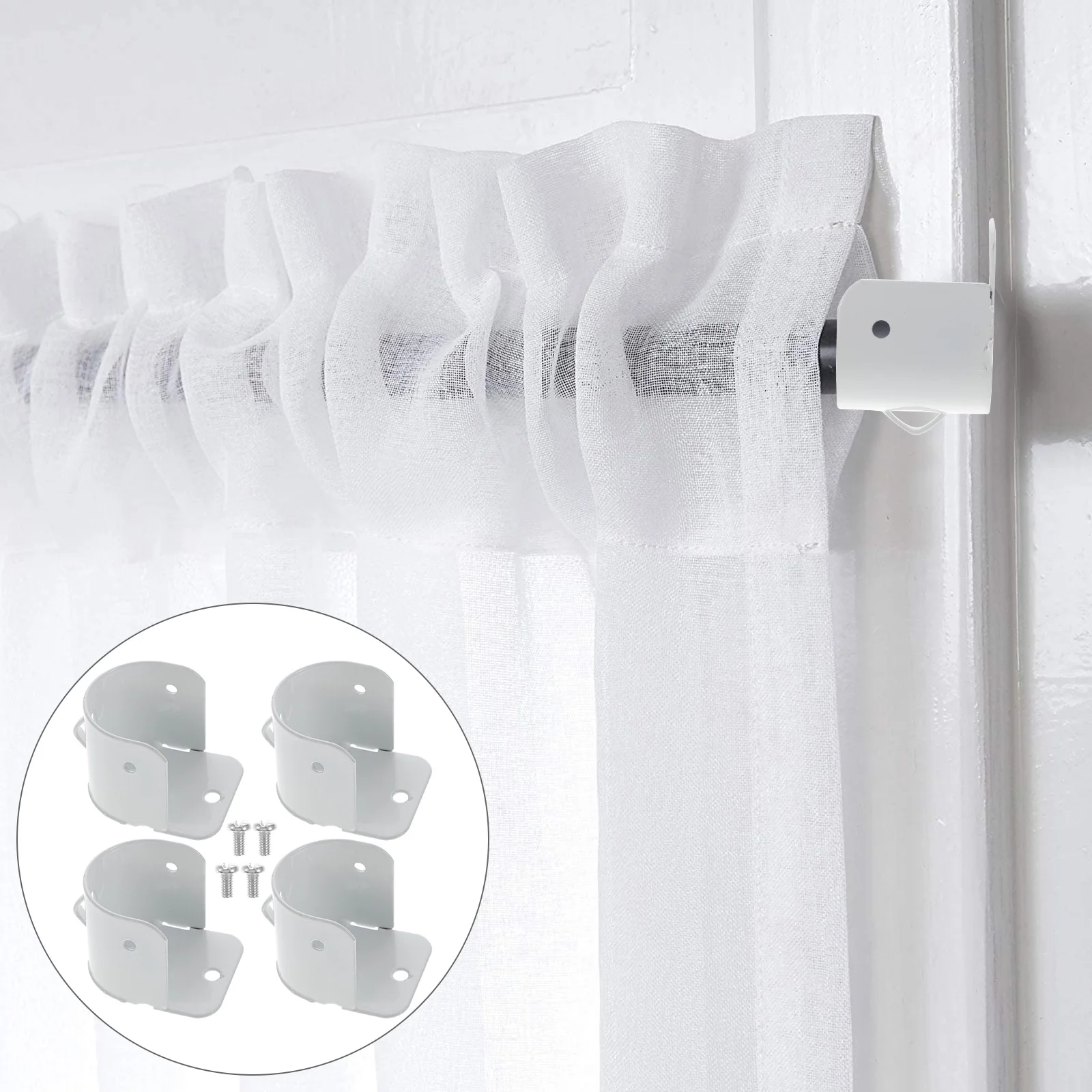4 Pcs Socket Flange Code Shower Curtain Rod Shape Shelf Support Wall-mounted Magnetic White Iron Wardrobe
4 Pcs Socket Flange Code Shower Curtain Rod Shape Shelf Support Wall-mounted Magnetic White Iron Wardrobe