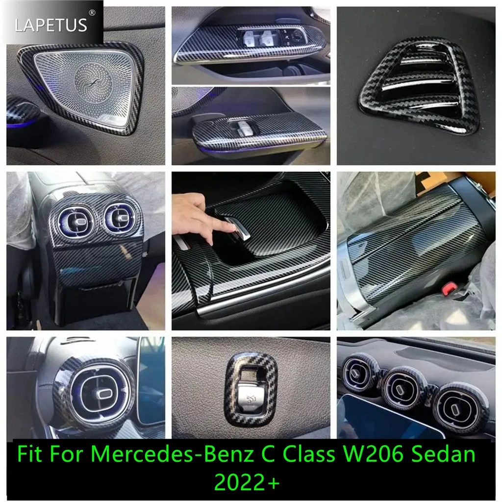 Carbon Fiber Auto Accessories Head Light / Door Speaker / Water Cup Cover Trim For Mercedes-Benz C Class W206 Sedan 2022 - 2024
Carbon Fiber Auto Accessories Head Light / Door Speaker / Water Cup Cover Trim For Mercedes-Benz C Class W206 Sedan 2022 - 2024