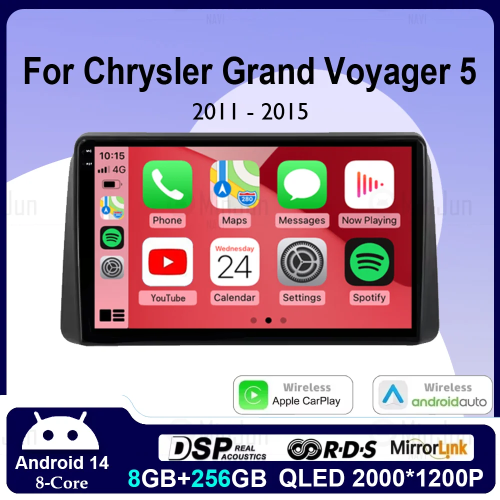 For Chrysler 2011 - 2015 Grand Voyager 5 Car Radio Android 14 Multimedia Wireless Carplay Auto Stereo QLED Touch Screen
For Chrysler 2011 - 2015 Grand Voyager 5 Car Radio Android 14 Multimedia Wireless Carplay Auto Stereo QLED Touch Screen
