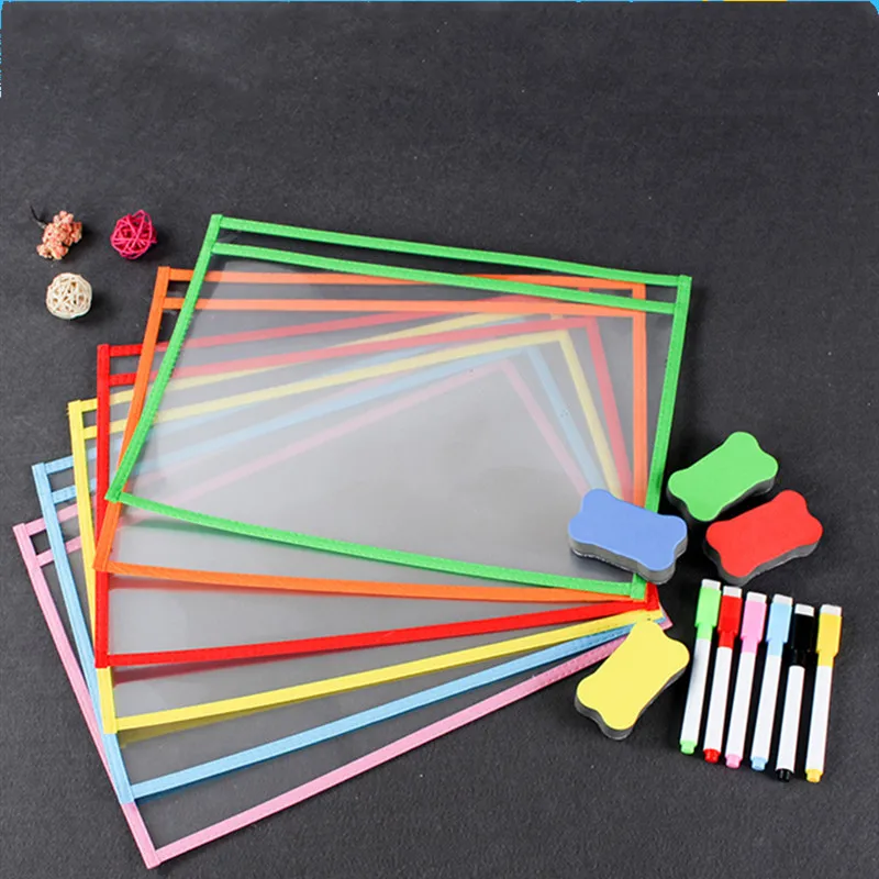 10 шт., карманы для сухого стирания, многоразовые пластиковые рукава, прозрачные водонепроницаемые карманные протекторы для школьных учителей, классных принадлежностей
10 шт., карманы для сухого стирания, многоразовые пластиковые рукава, прозрачные водонепроницаемые карманные протекторы для школьных учителей, классных принадлежностей