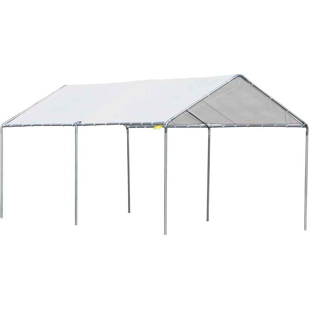 10'x20' Carport Heavy Duty Galvanized Car Canopy With Included Anchor Kit, 3 Reinforced Steel Cables, White
10'x20' Carport Heavy Duty Galvanized Car Canopy With Included Anchor Kit, 3 Reinforced Steel Cables, White