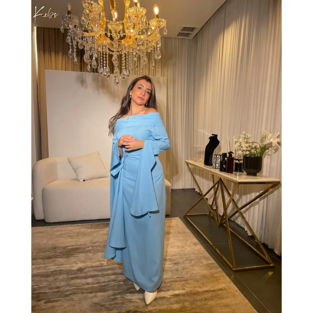 Kobe Asymmetrical Hemline Bell Sleeves Mermaid Prom Dress Blue Floor-Length Sexy Wedding Dresses vestidos de noche Customized
Kobe Asymmetrical Hemline Bell Sleeves Mermaid Prom Dress Blue Floor-Length Sexy Wedding Dresses vestidos de noche Customized