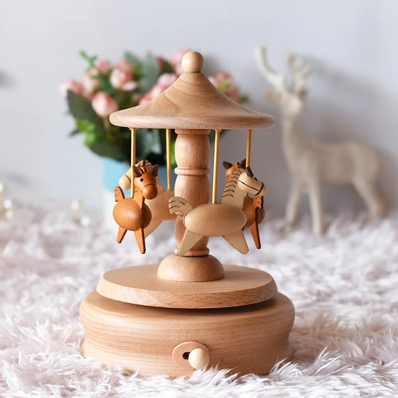 Direct Sales Carousel Horse Music Box Rotating Wood Music Boxes For Decor
Direct Sales Carousel Horse Music Box Rotating Wood Music Boxes For Decor