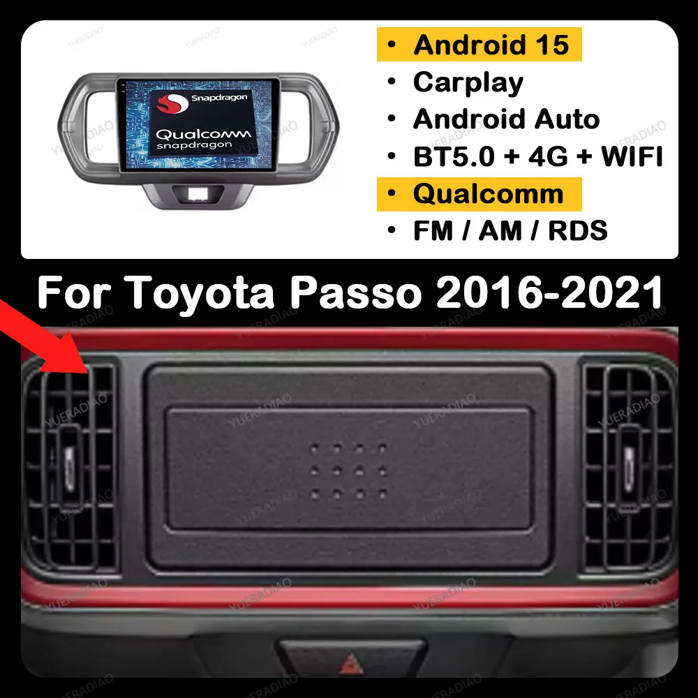 Автомобильное радио Android 15 для Toyota Passo III 3 2016-2021 Qualcomm BT 4G LTE 5G WIFI GPS NAVI Головное устройство QLED 2DIN Carplay Auto
Автомобильное радио Android 15 для Toyota Passo III 3 2016-2021 Qualcomm BT 4G LTE 5G WIFI GPS NAVI Головное устройство QLED 2DIN Carplay Auto