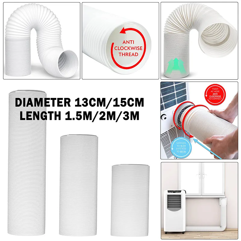 Portable AC Exhaust Hose Universal 13cm 15cm Flexible Air Conditioner Extension Pipe Vent Hose Replacement Tube
Portable AC Exhaust Hose Universal 13cm 15cm Flexible Air Conditioner Extension Pipe Vent Hose Replacement Tube