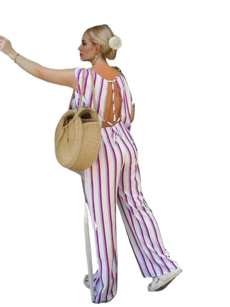 2024 Summer Women Casual Retro Pants Sets New Fashion Striped Vest Sleeveless Tops Casual Trousers Women Two-Piece Set Holiday
2024 Summer Women Casual Retro Pants Sets New Fashion Striped Vest Sleeveless Tops Casual Trousers Women Two-Piece Set Holiday