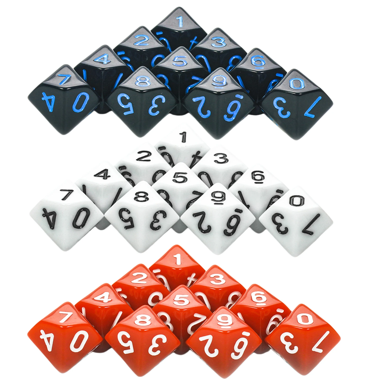 10Pcs D10 Dice Set, Plastic 10 Sided for Role Playing Board Games - Gaming Accessories
10Pcs D10 Dice Set, Plastic 10 Sided for Role Playing Board Games - Gaming Accessories