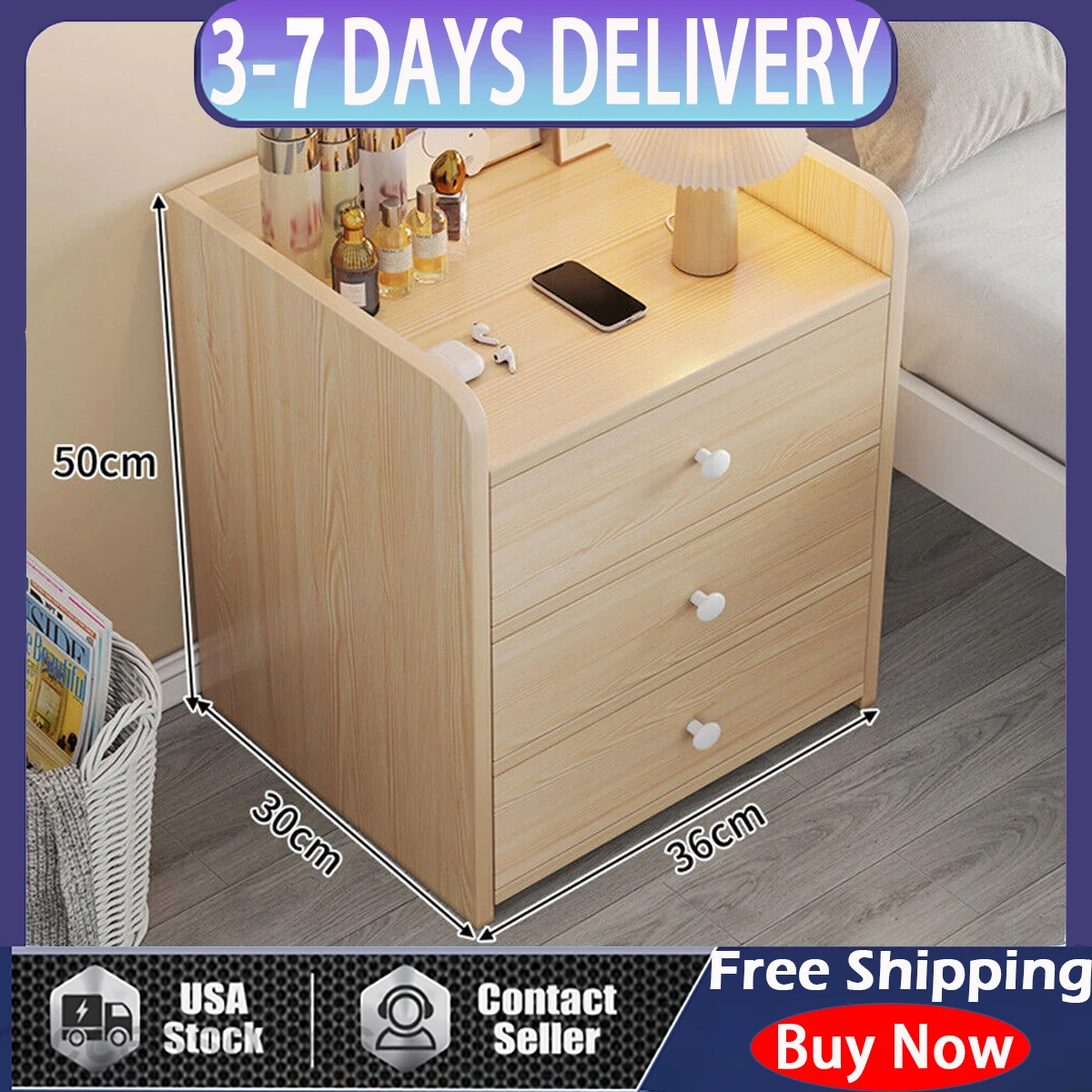 3 Drawers Bedside Cabinet Chest Table Solid Oak Wood Waxed Bedroom Furniture US
3 Drawers Bedside Cabinet Chest Table Solid Oak Wood Waxed Bedroom Furniture US