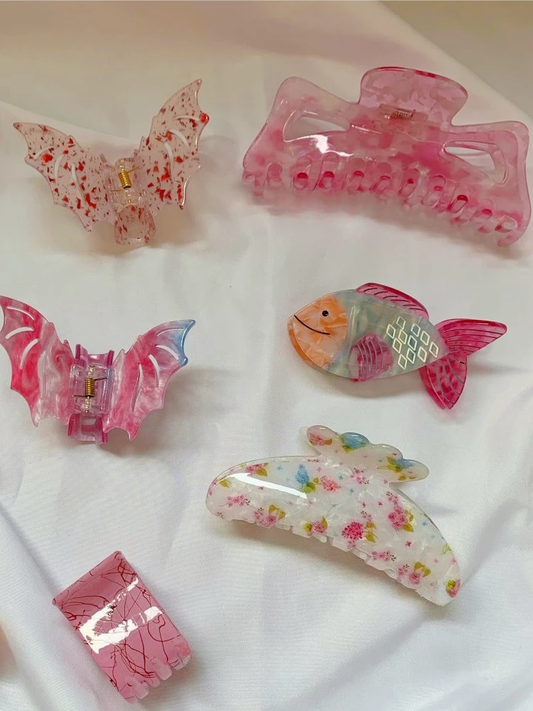 Pink Color Flower Hair Clips for Women Bat Fish Floral Acetate Hair Claw Clip for Thick Hair Accessories Fashion Daily Gift
Pink Color Flower Hair Clips for Women Bat Fish Floral Acetate Hair Claw Clip for Thick Hair Accessories Fashion Daily Gift