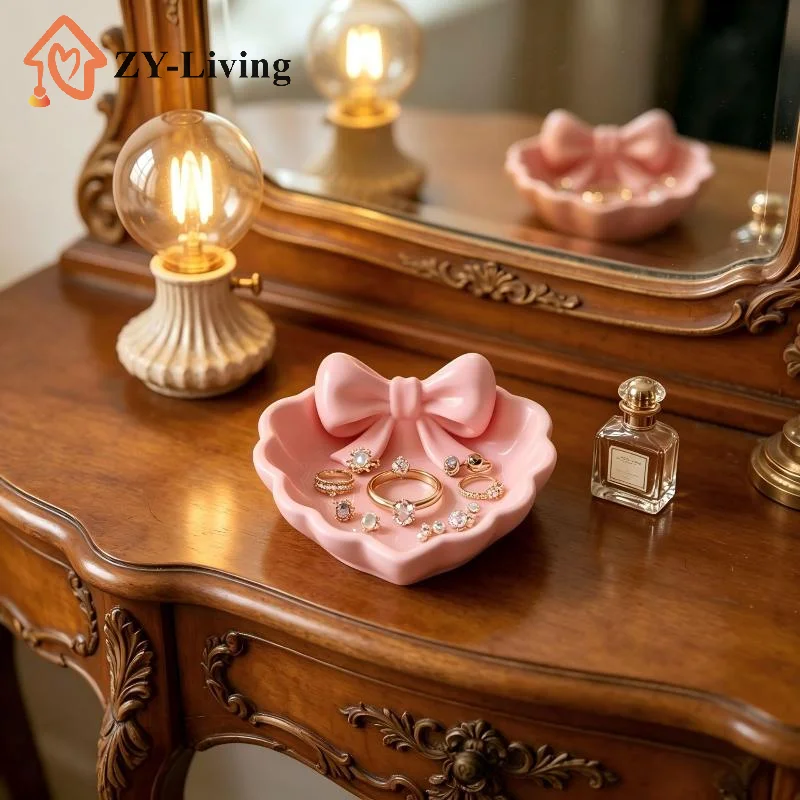 Heart-Shaped 3D Printed Jewelry Tray With Pink Bow, Elegant Decor For Table, Sink & Office Desk, Perfect For Jewelry Storage
Heart-Shaped 3D Printed Jewelry Tray With Pink Bow, Elegant Decor For Table, Sink & Office Desk, Perfect For Jewelry Storage