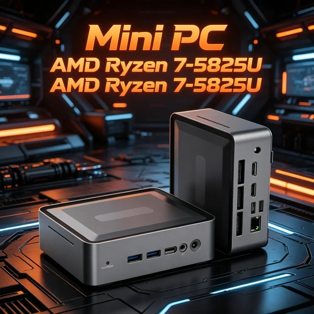 Blithe U58 Sleek Desktop PC Win11 Pro Ryzen7 5825U Mini PC, 2×DDR4 3200MHz M.2 SSD+HDD WiFi6 BT5.2 Corporate Work Light Gaming
Blithe U58 Sleek Desktop PC Win11 Pro Ryzen7 5825U Mini PC, 2×DDR4 3200MHz M.2 SSD+HDD WiFi6 BT5.2 Corporate Work Light Gaming