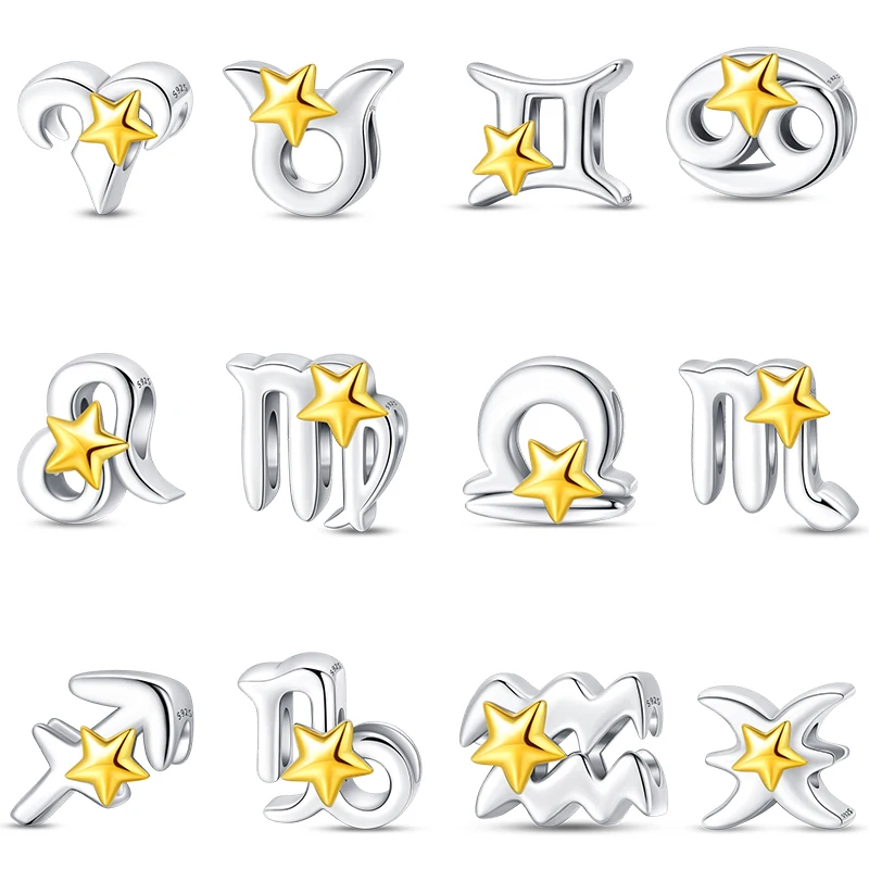 2024 New 925 Sterling Silver 12 Constellation Zodiac Golden Star Charms Beads Fit Pandora Original Bracelet DIY Birthday Jewelry
2024 New 925 Sterling Silver 12 Constellation Zodiac Golden Star Charms Beads Fit Pandora Original Bracelet DIY Birthday Jewelry