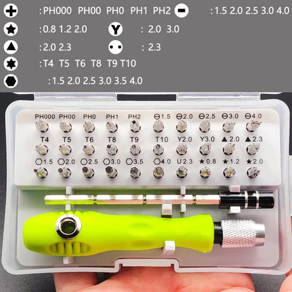 Tool Repair 32 In 1 Screwdriver Set Precision Mini Magnetic Screwdriver Bits Kit Phone Mobile Camera Maintenance Screwdriver 
Tool Repair 32 In 1 Screwdriver Set Precision Mini Magnetic Screwdriver Bits Kit Phone Mobile Camera Maintenance Screwdriver