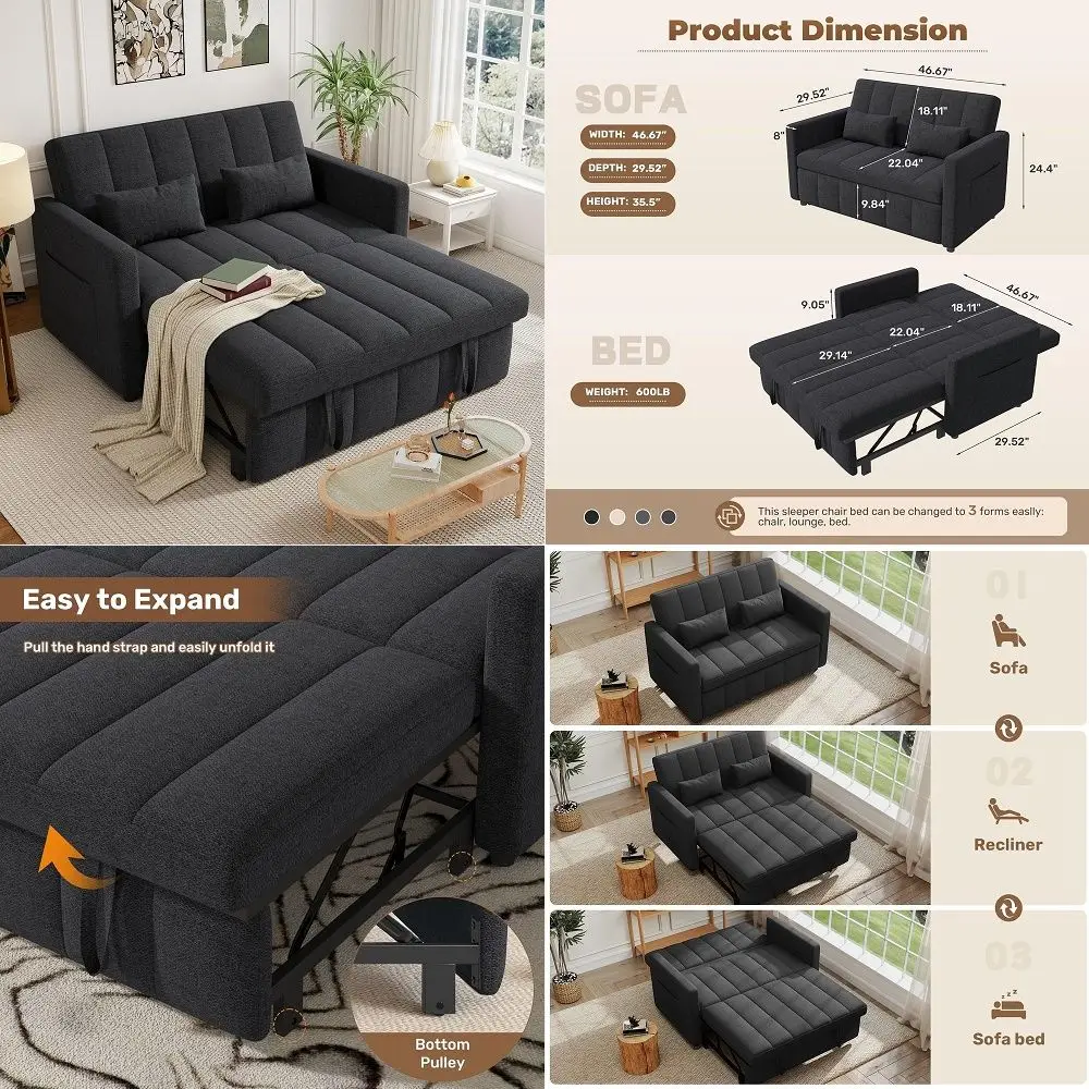 Inches Chenille 3Seat Sofa w Adjustable Backrests, Sectional Sofa w Cup Holders amp Movable Storage Ottoman, Upholstery Fabric
Inches Chenille 3Seat Sofa w Adjustable Backrests, Sectional Sofa w Cup Holders amp Movable Storage Ottoman, Upholstery Fabric