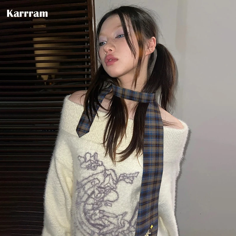 Karrram японский пуловер с вышивкой Y2k, винтажный толстый вязаный свитер в стиле Харадзюку, ретро стиль 2000-х, трикотажные изделия, корейская мода, 90-е годы
Karrram японский пуловер с вышивкой Y2k, винтажный толстый вязаный свитер в стиле Харадзюку, ретро стиль 2000-х, трикотажные изделия, корейская мода, 90-е годы