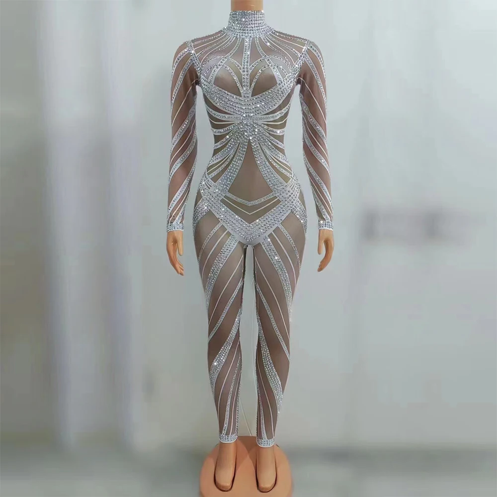 Colour of skin Sexy Elastic Sheath Long Jumpsuit Evening Party Performance Costume Bar Nightclub Singer Dancer Stage Wear
Colour of skin Sexy Elastic Sheath Long Jumpsuit Evening Party Performance Costume Bar Nightclub Singer Dancer Stage Wear