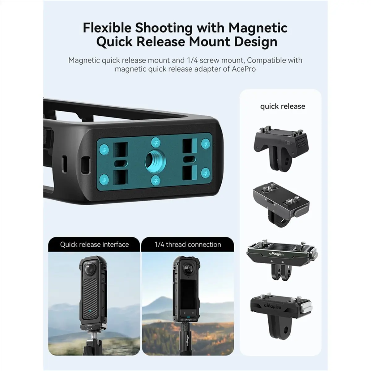 AT33 AMagisn for Insta360 X4 Protective Expansion Quick Release Rabbit Cage Cold Shoe Action Camera Case Frame Mount Accessories
AT33 AMagisn for Insta360 X4 Protective Expansion Quick Release Rabbit Cage Cold Shoe Action Camera Case Frame Mount Accessories