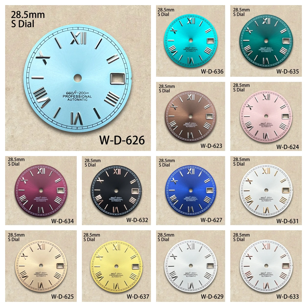 28.5mm S Logo Rome Dial Fit NH35/NH36/4R/7S Japanese Automatic Movement Sunray Dial Watch Modification Accessories
28.5mm S Logo Rome Dial Fit NH35/NH36/4R/7S Japanese Automatic Movement Sunray Dial Watch Modification Accessories