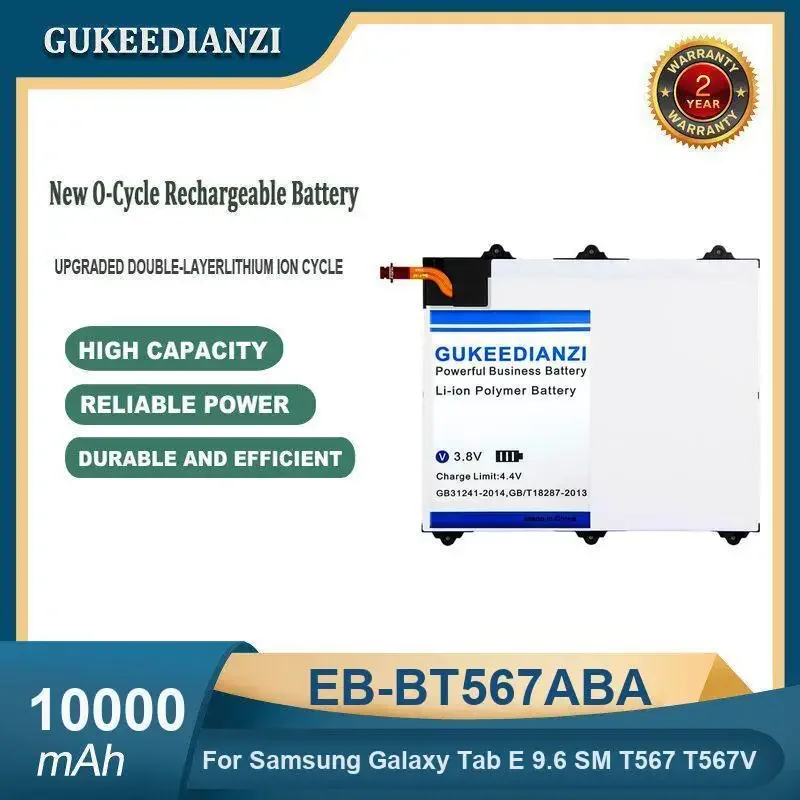 High Capacity 10000mAh EB-BT567ABA Tablet Battery For Samsung Galaxy Tab E 9.6 SM T567 T567V
High Capacity 10000mAh EB-BT567ABA Tablet Battery For Samsung Galaxy Tab E 9.6 SM T567 T567V