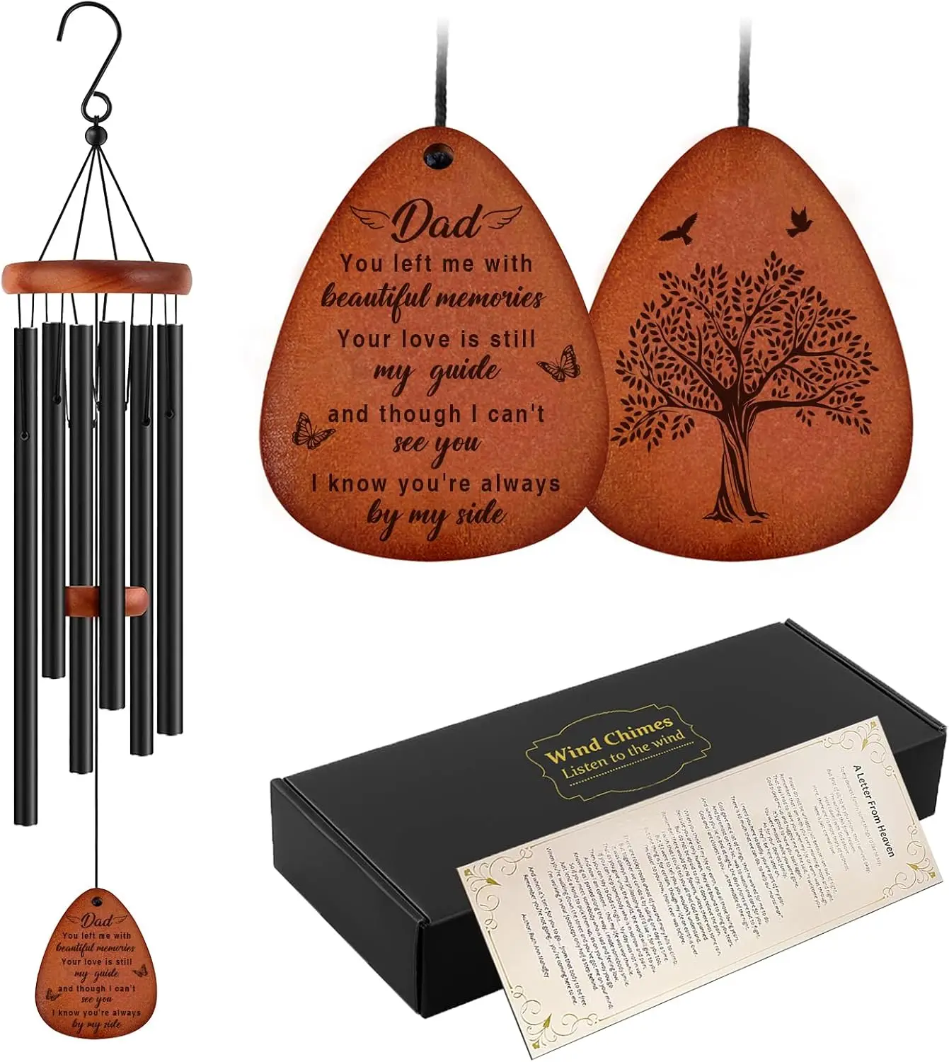 Memorial Wind Chimes for Dad, 25'' Outdoor Garden Decor with Soothing Melodic Tones and Mute Option
Memorial Wind Chimes for Dad, 25'' Outdoor Garden Decor with Soothing Melodic Tones and Mute Option