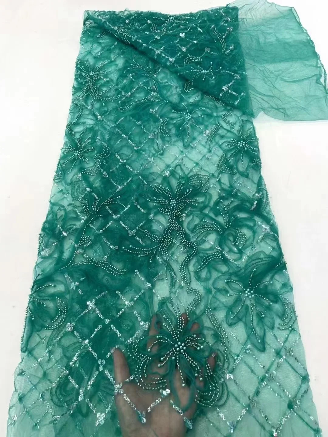 New Tulle Mesh Net Lace Embroidery With Pearls Beads Sequence Luxury Beading Lace Fabric Wedding Bridal Gown Dress Lace 2024
New Tulle Mesh Net Lace Embroidery With Pearls Beads Sequence Luxury Beading Lace Fabric Wedding Bridal Gown Dress Lace 2024