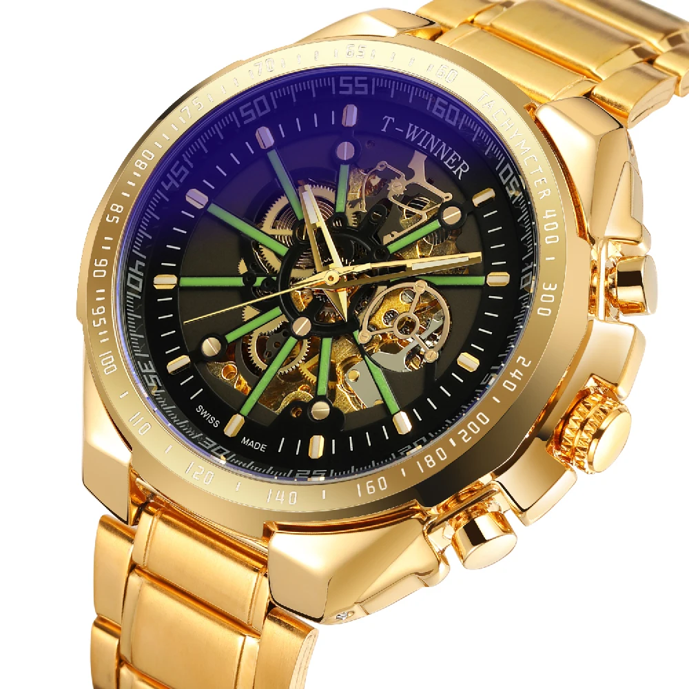 Winner Sports Watch for Men Fashion Casual Gents Automatic Mechanical Steampunk Skeleton Luminous Dial Stainless Steel Watchband
Winner Sports Watch for Men Fashion Casual Gents Automatic Mechanical Steampunk Skeleton Luminous Dial Stainless Steel Watchband