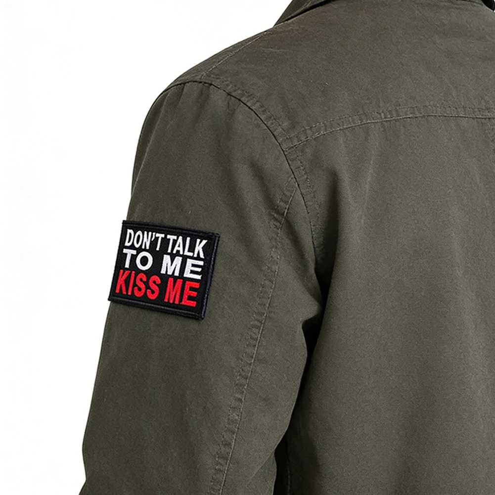 5.7g Black Red White Dont Talk To Me Kiss Me Patch Hook and Loop Embroidered Tactical Morale Patch For Backpack Vest Jacket Hat
5.7g Black Red White Dont Talk To Me Kiss Me Patch Hook and Loop Embroidered Tactical Morale Patch For Backpack Vest Jacket Hat