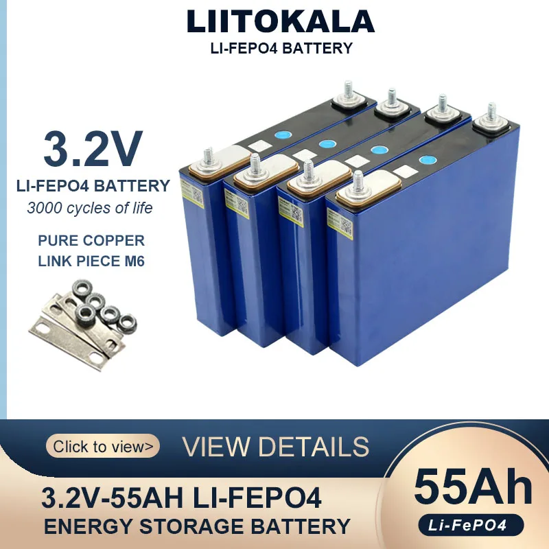 Литий-железо-фосфатная батарея Liitokala 3,2 В 55 Ач LiFePO4 для детской модели 12 в 24 В 3C, модификация мотоцикла и автомобиля
Литий-железо-фосфатная батарея Liitokala 3,2 В 55 Ач LiFePO4 для детской модели 12 в 24 В 3C, модификация мотоцикла и автомобиля