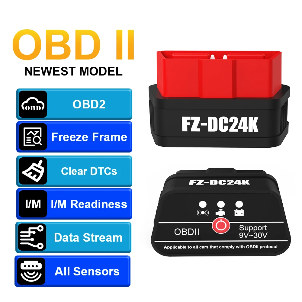 Автоматический сканер OBD II, умный многофункциональный Bluetooth OBD2, инструмент для диагностики неисправностей автомобиля, чтение, очистка кодов неисправностей, считыватель кодов AM2
Автоматический сканер OBD II, умный многофункциональный Bluetooth OBD2, инструмент для диагностики неисправностей автомобиля, чтение, очистка кодов неисправностей, считыватель кодов AM2