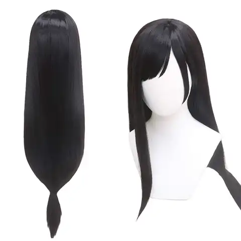 Anime Tifa Lockhart Cosplay Wigs for Costume Halloween Long Black Straight Synthetic Straight Wigs Hair Anime Party Wigs