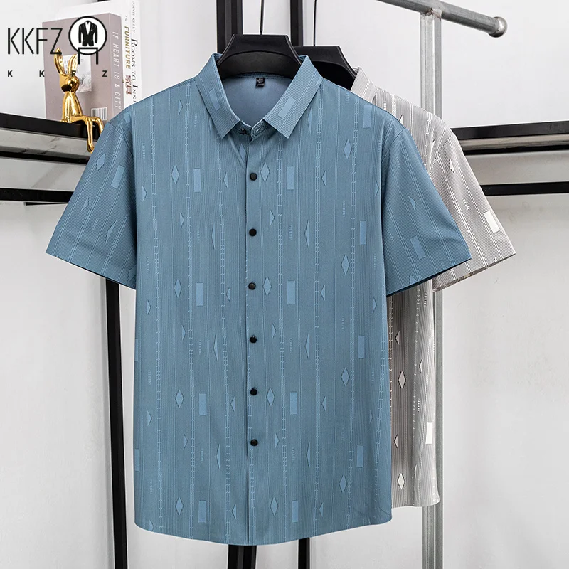 Mens Abstract Jacquard Short Sleeve Shirt Business Casual Button Down Collar Comfortable Fabric For Office Weekend Activities
Mens Abstract Jacquard Short Sleeve Shirt Business Casual Button Down Collar Comfortable Fabric For Office Weekend Activities