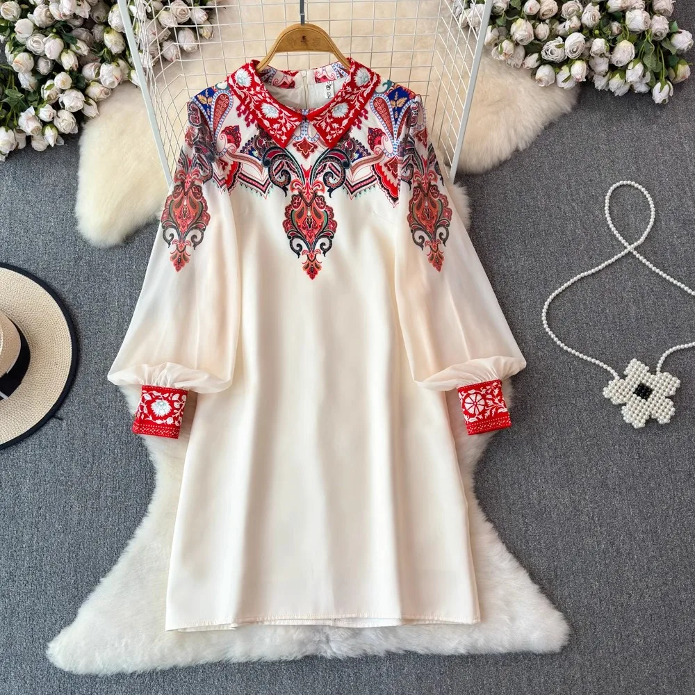 Summer Designer Runway Paisley Print A-Line Short Dress Women's Turn Down Neck Chiffon Patchwork Long Sleeve Party Mini Vestidos
Summer Designer Runway Paisley Print A-Line Short Dress Women's Turn Down Neck Chiffon Patchwork Long Sleeve Party Mini Vestidos