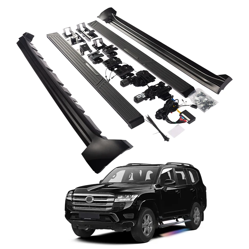 All Black style LC300 with led light and side skirts Electric Side Step For TOYOTA Land Cruiser 300 running boards
All Black style LC300 with led light and side skirts Electric Side Step For TOYOTA Land Cruiser 300 running boards