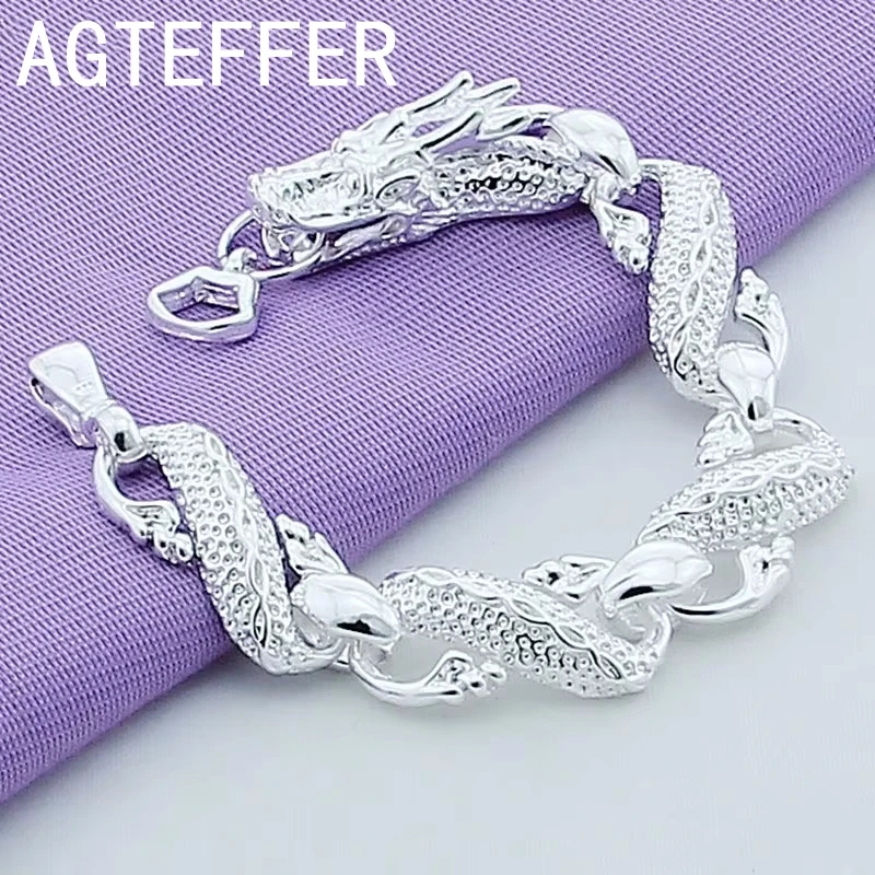 Fine 925 Sterling Silver Bracelets White Chinese Dragon Chain Bracelets For Men Fashion Jewelry Pulseira Male
Fine 925 Sterling Silver Bracelets White Chinese Dragon Chain Bracelets For Men Fashion Jewelry Pulseira Male