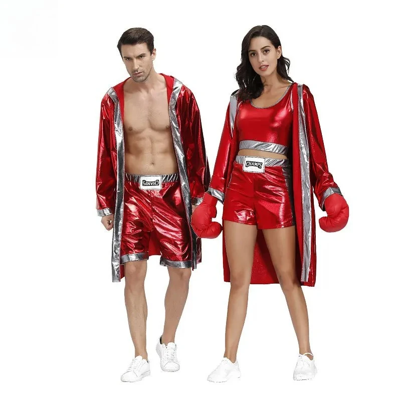 Red Metallic Boxer Cosplay Couple Outfits - Shiny Robe & Shorts Set Dynamic Themed Attire for Costume Parties & Role-Play Events
Red Metallic Boxer Cosplay Couple Outfits - Shiny Robe & Shorts Set Dynamic Themed Attire for Costume Parties & Role-Play Events