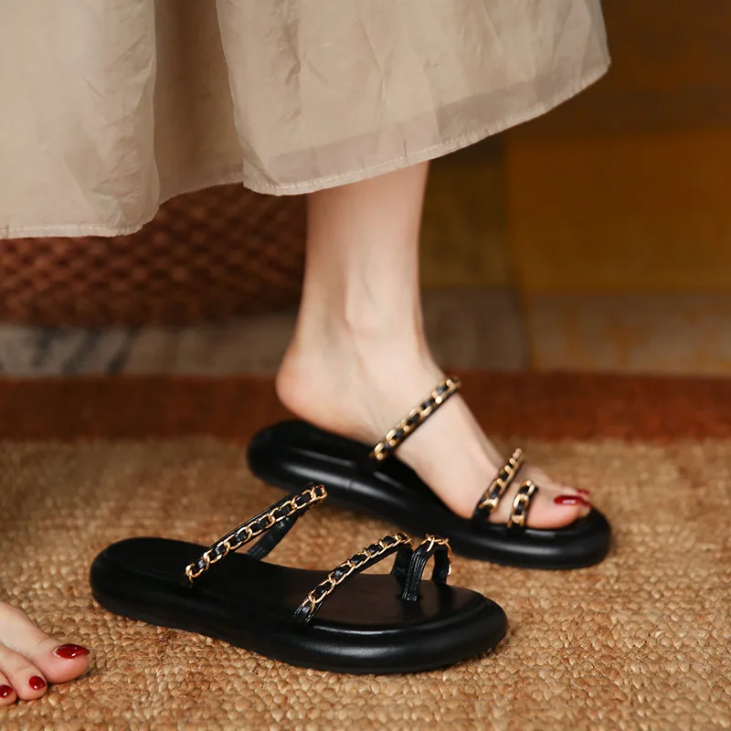2023 New Women Summer Fashion Chain Flip-flops Sandal Slippers Woman Flat Platform Sandals Casual Flat Slippers Slides
2023 New Women Summer Fashion Chain Flip-flops Sandal Slippers Woman Flat Platform Sandals Casual Flat Slippers Slides