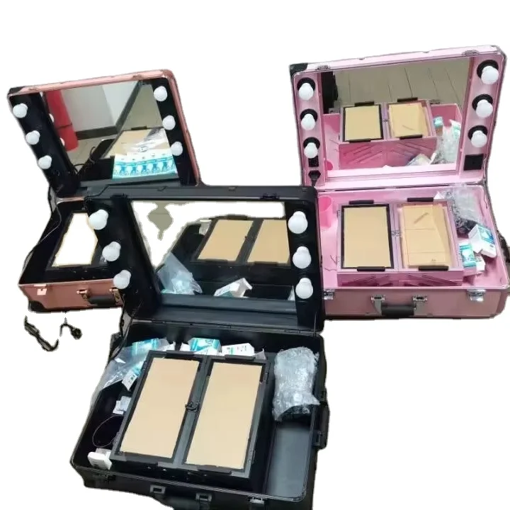 Rd Travel Portable 24inch Makeup Trolley Cosmetic Rolling Carry case with 6bulbs Lights Make-up Suitcase
Rd Travel Portable 24inch Makeup Trolley Cosmetic Rolling Carry case with 6bulbs Lights Make-up Suitcase