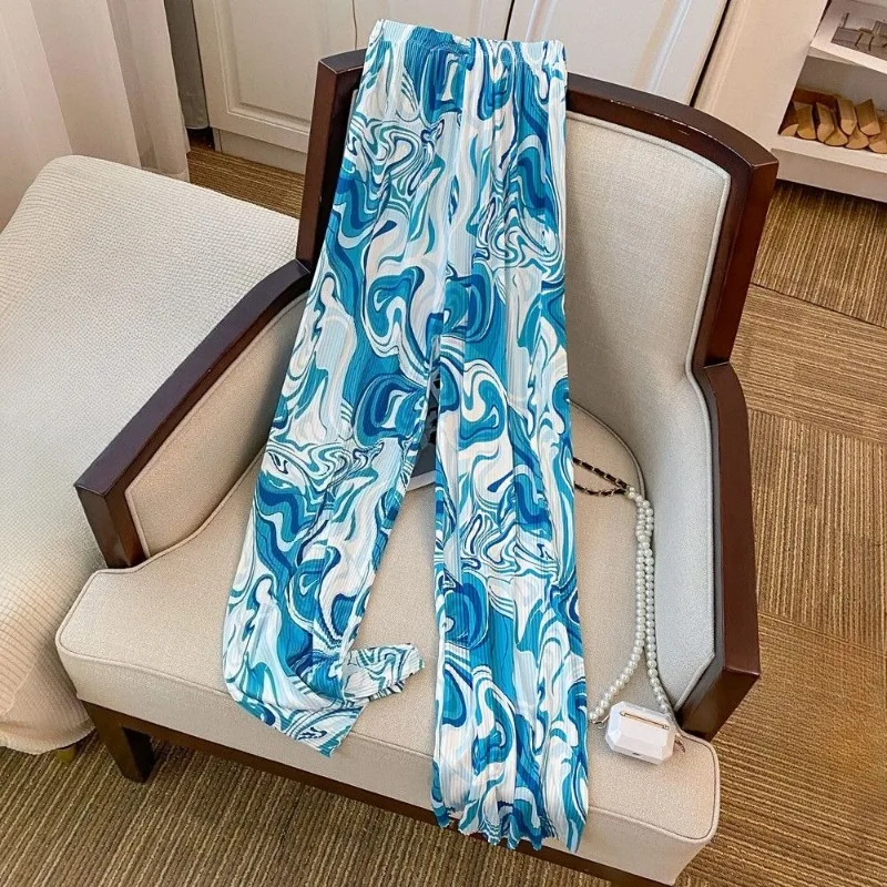 Women's Crinkle Dye Wide Leg Pants Water Ripple Straight Trousers Loose Elastic Waist Casual Long Pants Streetwear
Women's Crinkle Dye Wide Leg Pants Water Ripple Straight Trousers Loose Elastic Waist Casual Long Pants Streetwear