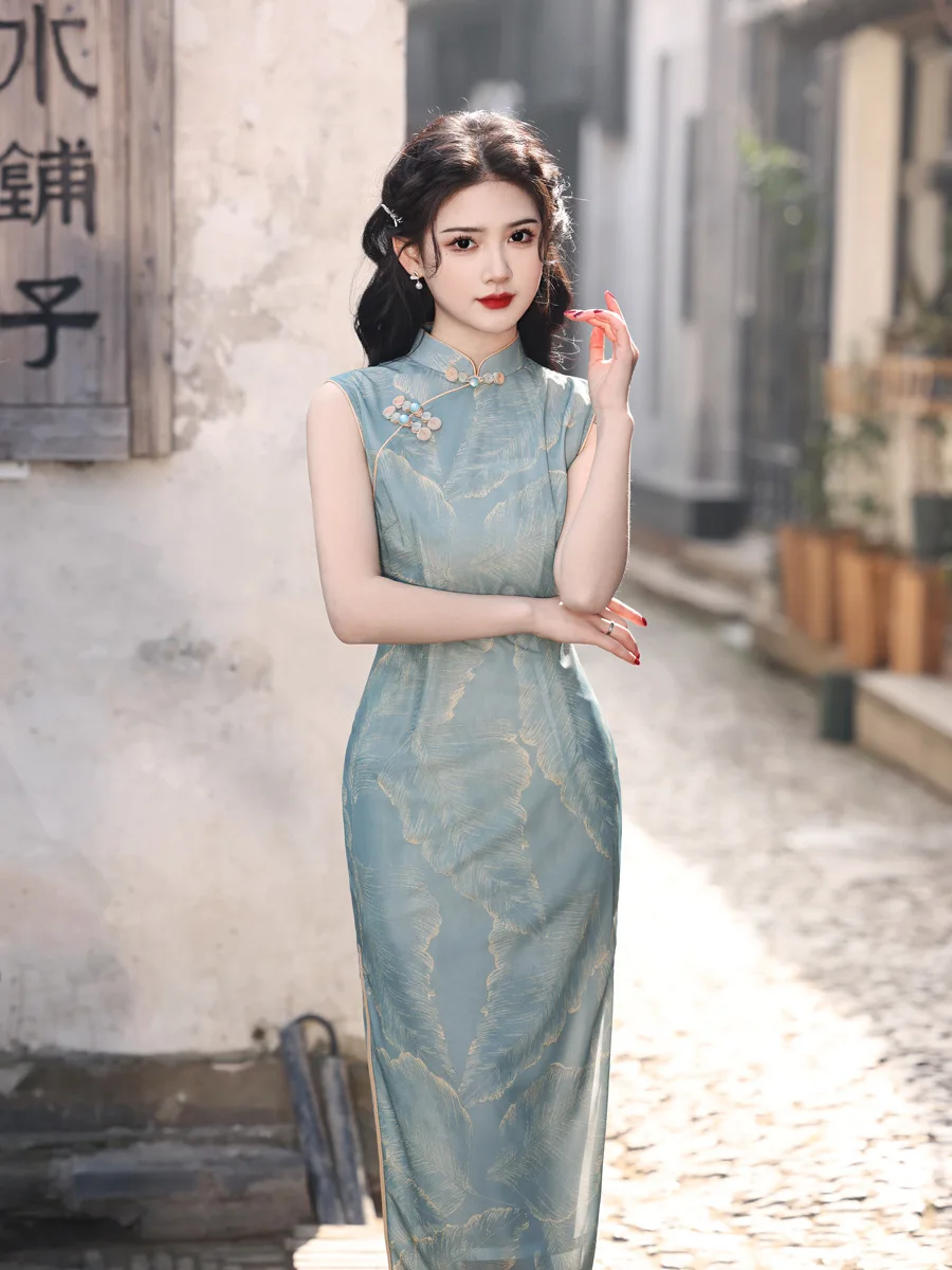 Slim Sleeveless Cheongsam Chinese Dresses Sexy Split Vestidos Lady Qipao Women Elegant Cheongsams
Slim Sleeveless Cheongsam Chinese Dresses Sexy Split Vestidos Lady Qipao Women Elegant Cheongsams