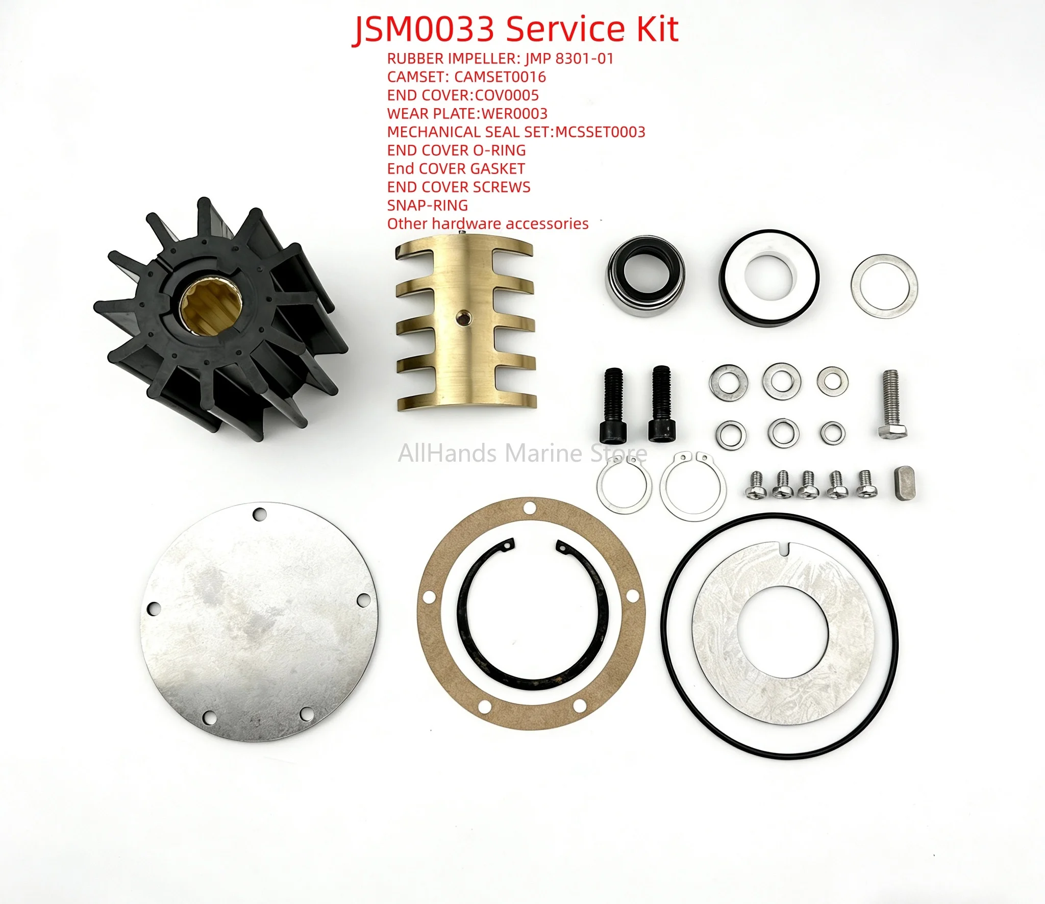 JSM0033 JMP Marine Scania Engine Cooling Seawater Pump Minor Service Kit For JPR-SC50IF Scania1923450 Pump Repair Kit
JSM0033 JMP Marine Scania Engine Cooling Seawater Pump Minor Service Kit For JPR-SC50IF Scania1923450 Pump Repair Kit
