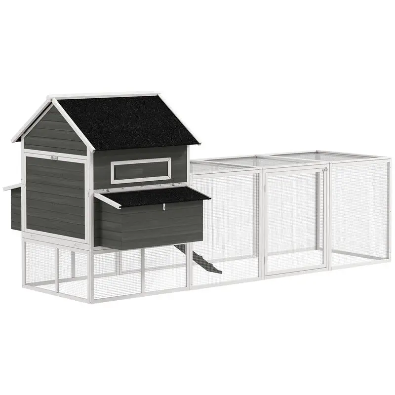 PawHut 137" Wooden Chicken Coop for 4-6 Chickens, Backyard, Dark Gray
PawHut 137" Wooden Chicken Coop for 4-6 Chickens, Backyard, Dark Gray