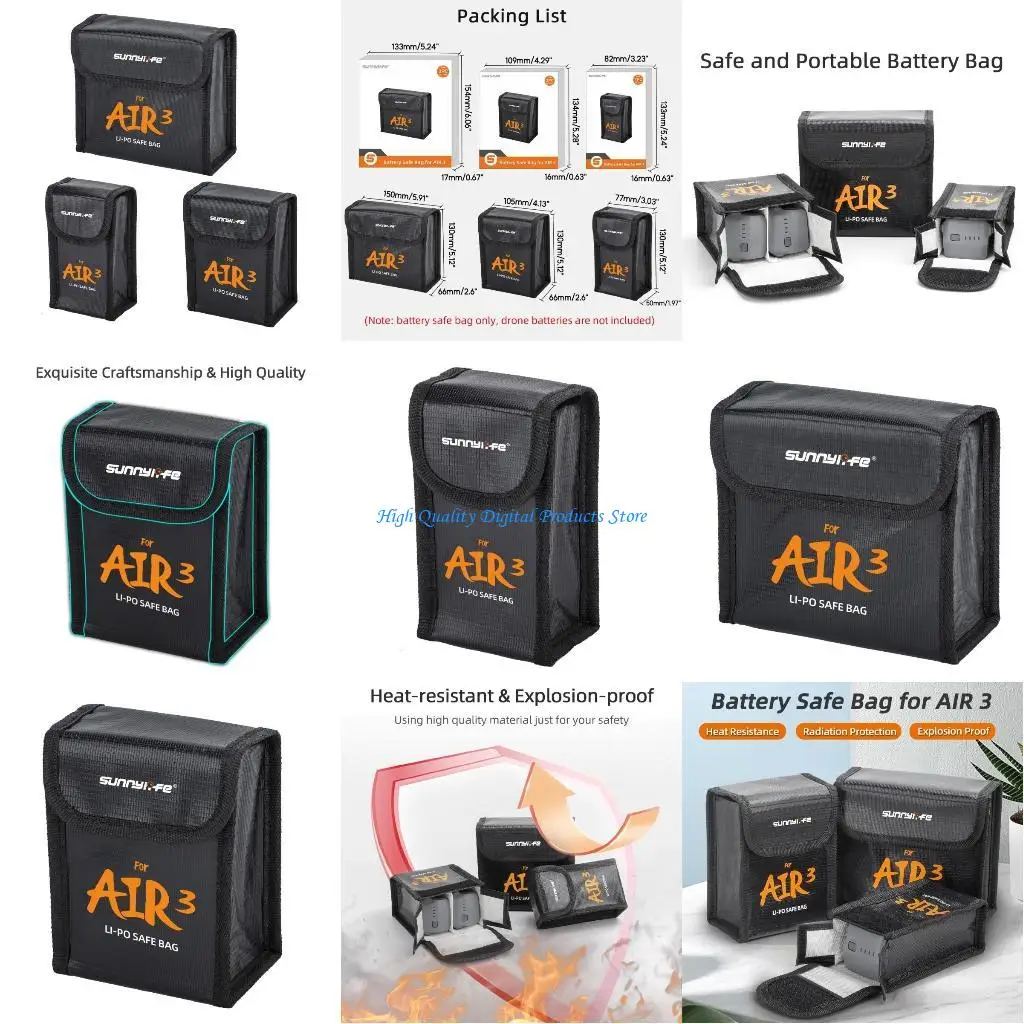 U2JE Storage Bag Safe Holder for AIR 3 Battery Fireproof Bag for Traveling Case
U2JE Storage Bag Safe Holder for AIR 3 Battery Fireproof Bag for Traveling Case
