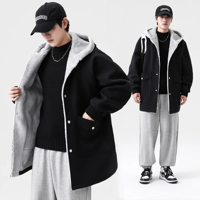 Мужская осенне-зимняя модная куртка из утолщенного хлопка с бархатной подкладкой, средней длины, свободного кроя, с флисовой подкладкой
Мужская осенне-зимняя модная куртка из утолщенного хлопка с бархатной подкладкой, средней длины, свободного кроя, с флисовой подкладкой