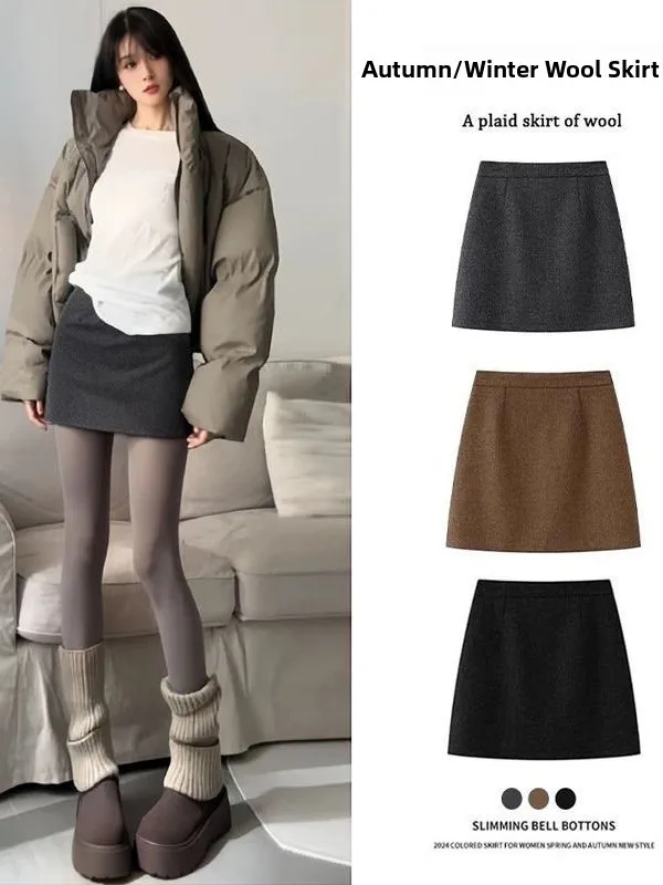 Женская шерстяная юбка А-силуэта с высокой талией, облегающая, короткая, в корейском стиле, осень-зима, новинка
Женская шерстяная юбка А-силуэта с высокой талией, облегающая, короткая, в корейском стиле, осень-зима, новинка