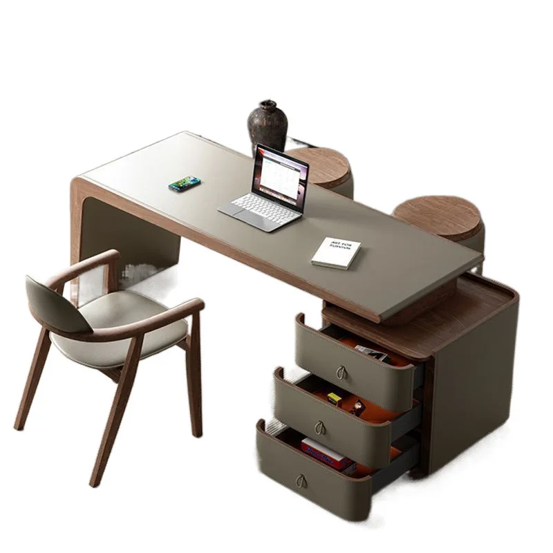 Italian minimalist saddle leather desk light luxury modern high-end study desk household light luxury solid wood computer desk
Italian minimalist saddle leather desk light luxury modern high-end study desk household light luxury solid wood computer desk