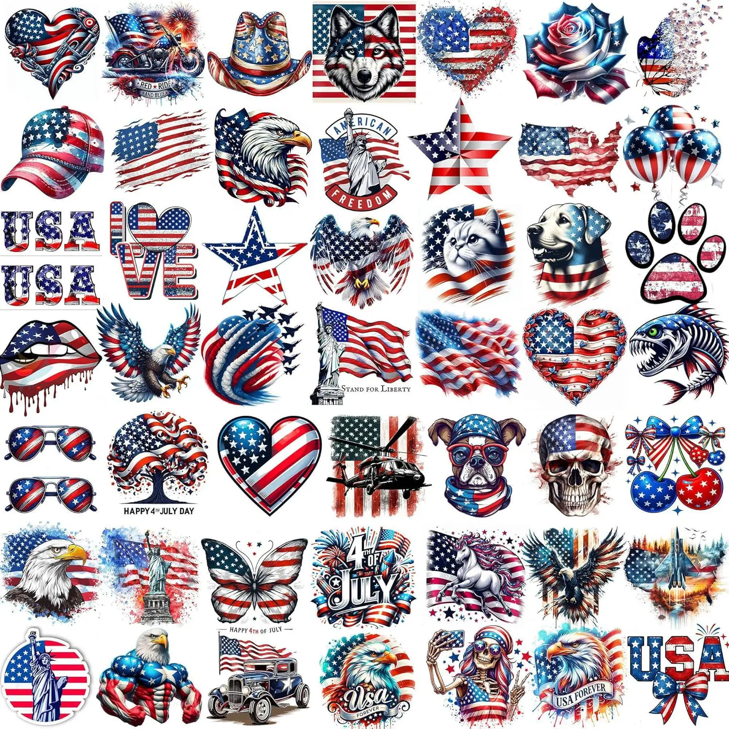 49 PCS Patriotic Temporary Tattoos USA Flag Independence Day Decor
49 PCS Patriotic Temporary Tattoos USA Flag Independence Day Decor