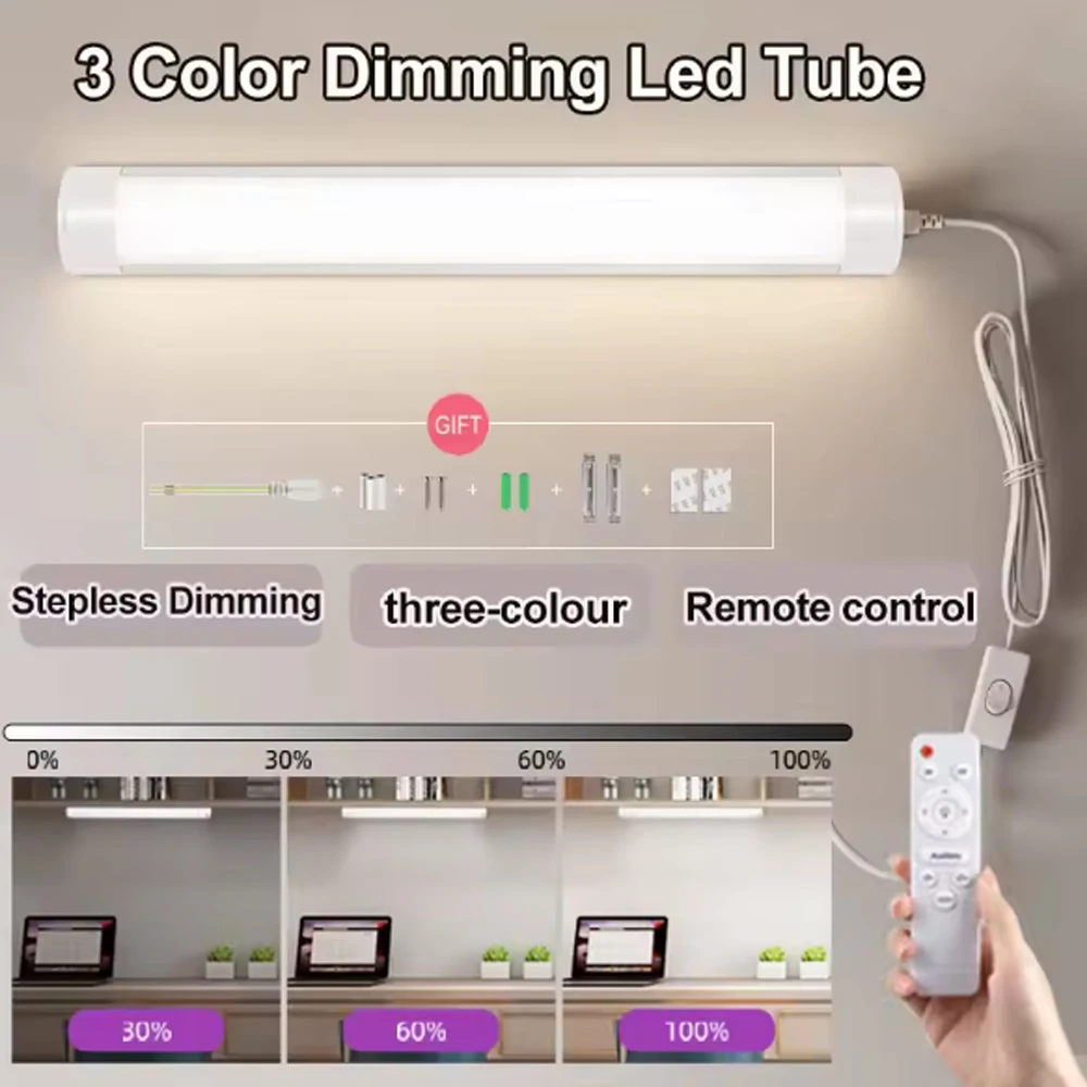 110-265V LED Tube Lamp Remote Control Dimmable LED Cabinet Lights for Kitchen Living Room Brightness Wall Closet Tube Lighting
110-265V LED Tube Lamp Remote Control Dimmable LED Cabinet Lights for Kitchen Living Room Brightness Wall Closet Tube Lighting