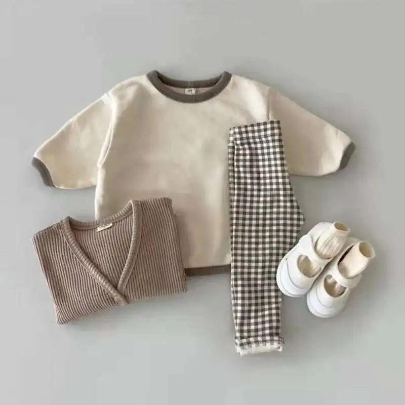 Autumn New Baby Long Sleeve Clothes Set Infant Solid Casual Sweatshirt Set Boys Girls Plaid Pants Outfits Children 2pcs Suit
Autumn New Baby Long Sleeve Clothes Set Infant Solid Casual Sweatshirt Set Boys Girls Plaid Pants Outfits Children 2pcs Suit