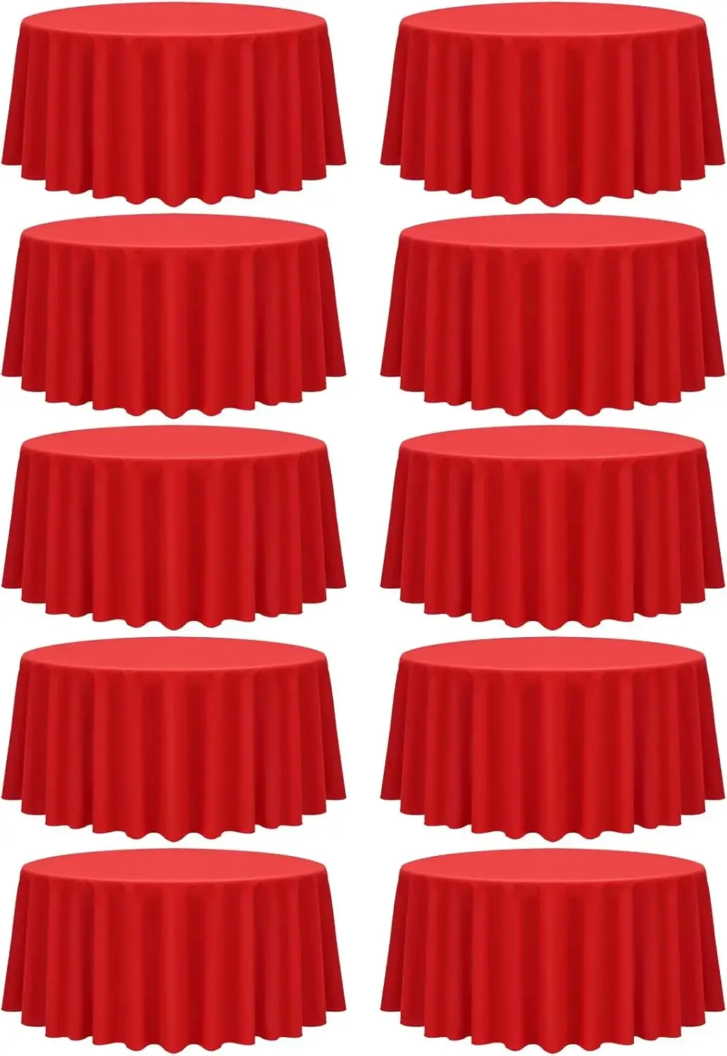 10 Pack 120 Inch Round Tablecloth, Red Polyester Fabric Table Cloth for Round Table, Stain and Wrinkle Washable Table Cover
10 Pack 120 Inch Round Tablecloth, Red Polyester Fabric Table Cloth for Round Table, Stain and Wrinkle Washable Table Cover